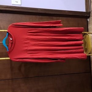 Asos long sleeve warm red dress sz 24